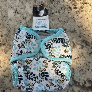 Thirsties Aqua Floral One Size Pocket Diaper
